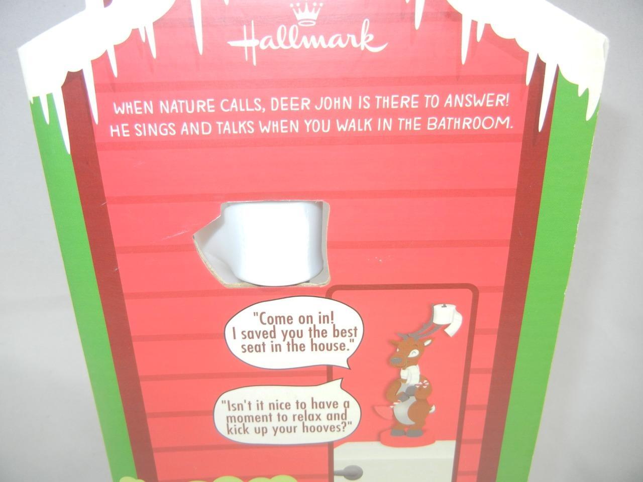 NEW Hallmark Northpole DEER JOHN Bathroom Motion Activ Singing Talking