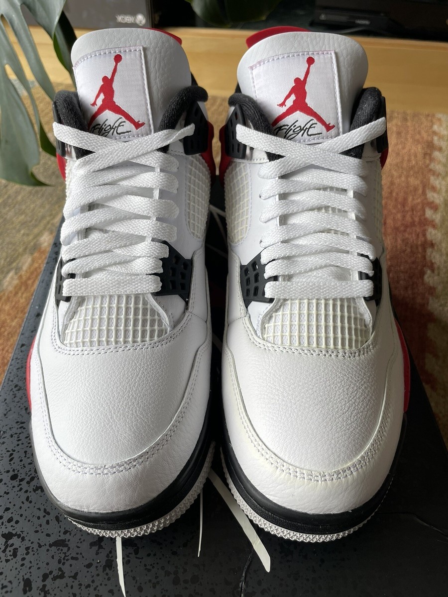 Air Jordan 4 Retro “Red Cement” White Black - Men's Size 9.5 | eBay
