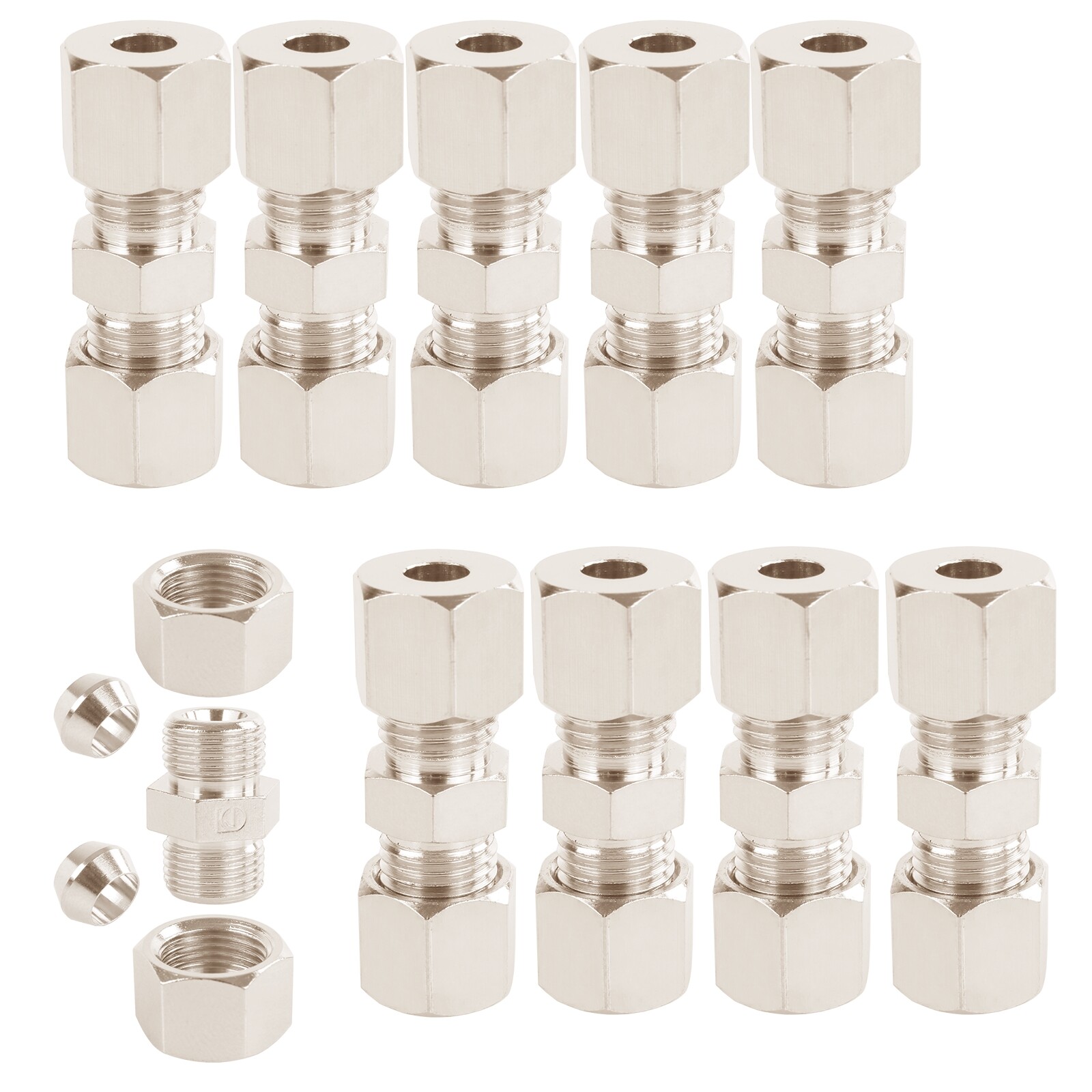 10x Bremsleitungsverbinder 3/16 Zoll - Aus Messing, Für Auto & Motorrad