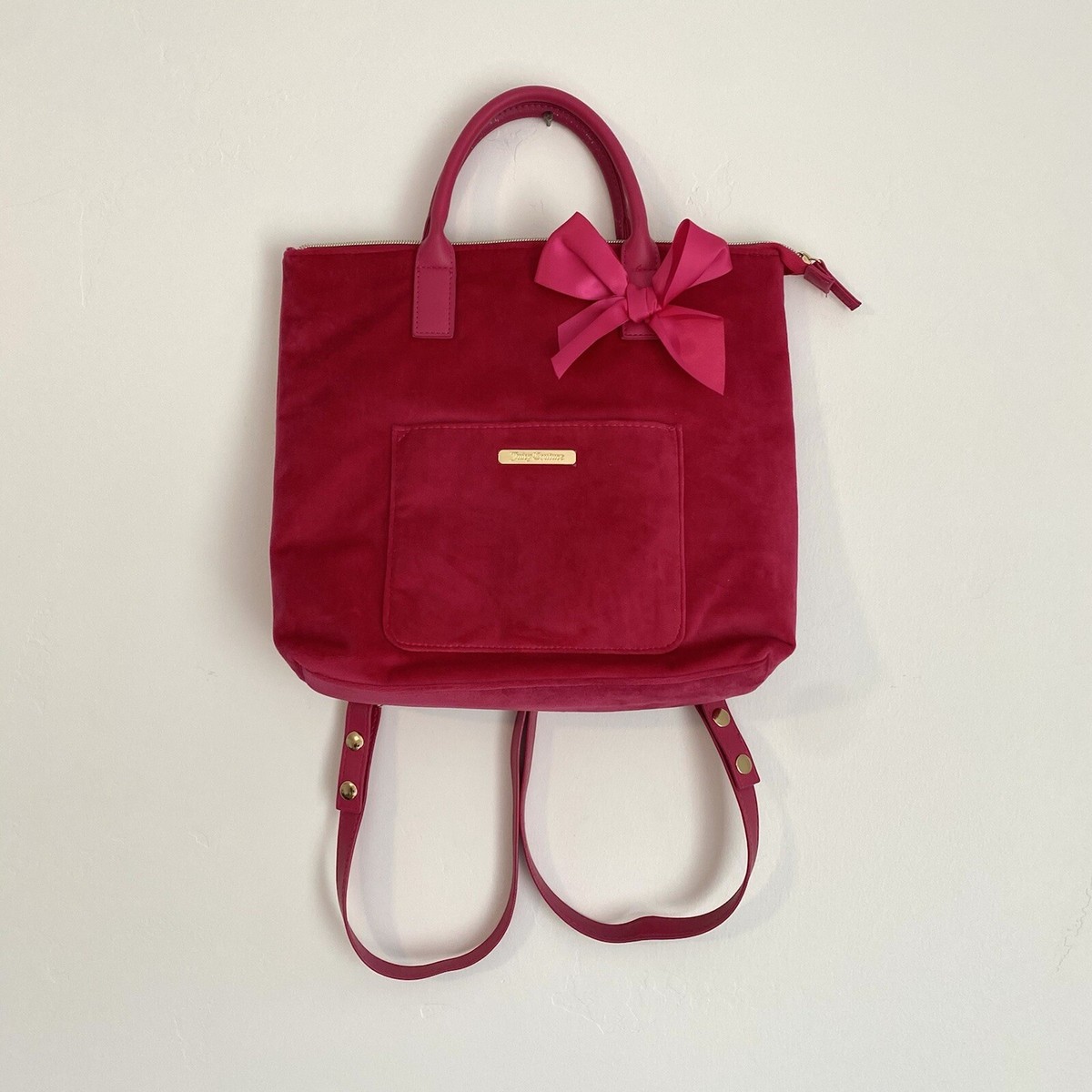 Juicy Couture Hot Pink Gold Y2K Retro Velvet Plush Backpack W/ Straps & Handles m73214761684_2.jpg?1756769628 main image 4