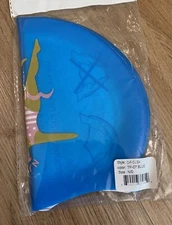 NEW Jolyn Swim Cap Adult Blue Silicone Swimming