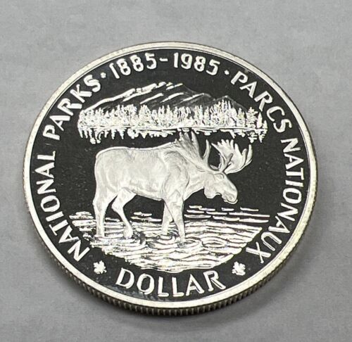 Canada 1985 National Parks Centennial Proof Silver Dollar!!