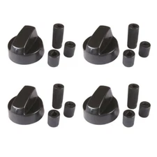 Universal Oven Range Knob For GE Maytag Whirlpool x 4 Pack & Adapters