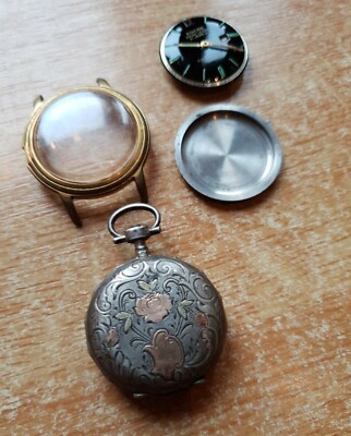 Lot De Montres Pour Pièces N°33 - Montre Gousset Et Mouvement Ancre - Marque Japy Robur - Occasion