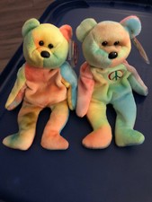 Ty Beanie Babies / *PEACE & GARCIA*  JERRY LOT OF 2 Tie-Dye Bears  MWMT