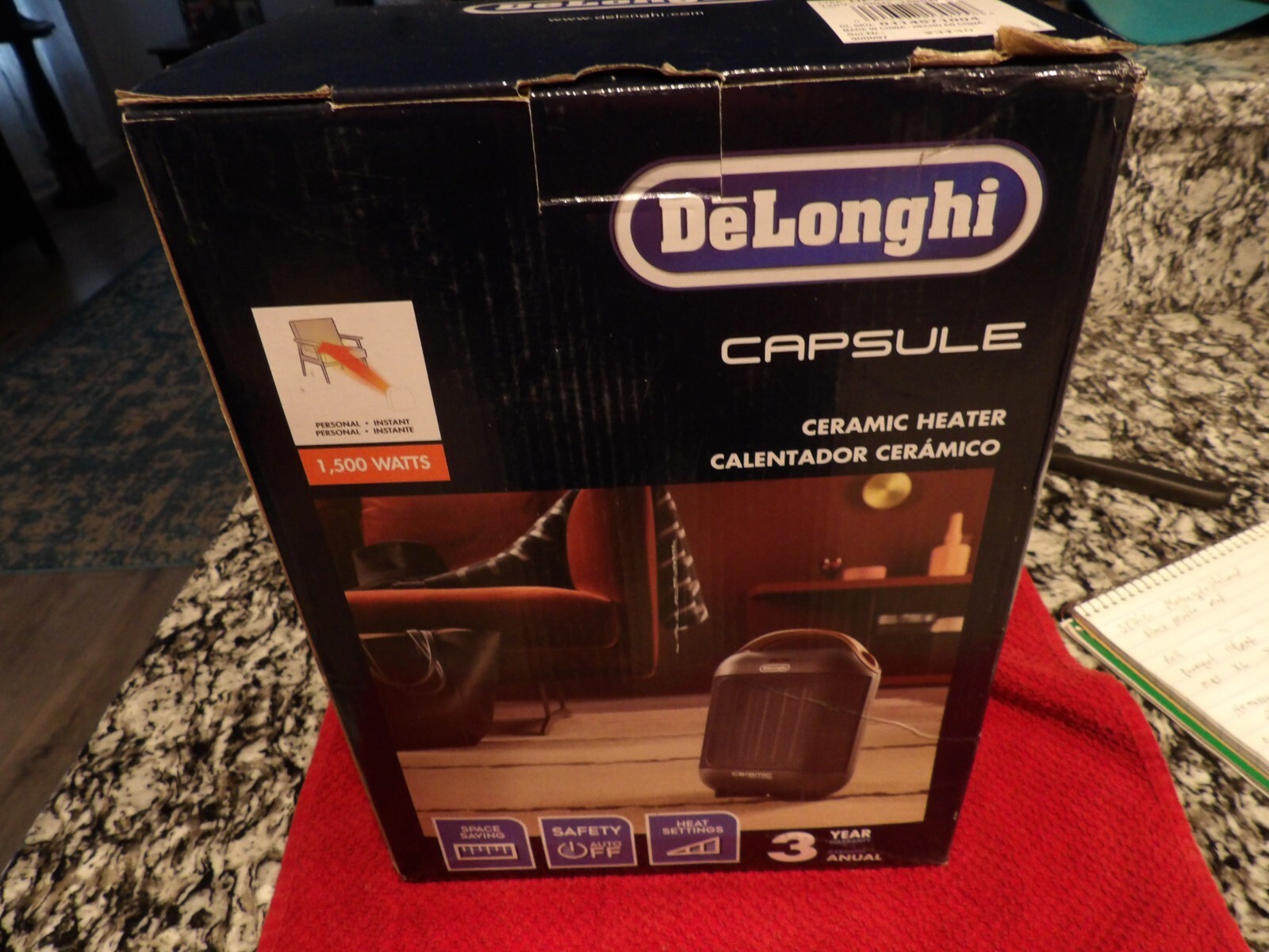 NEW DeLonghi Space Heater Capsule Ceramic Dark Grey 1500w Open Box  44387130158 | eBay