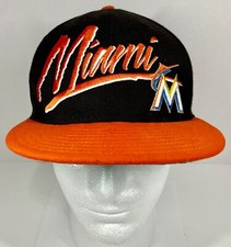 New Era 9Fifty Embroidered Miami Marlins Black/Orange Snapback Hat Cap