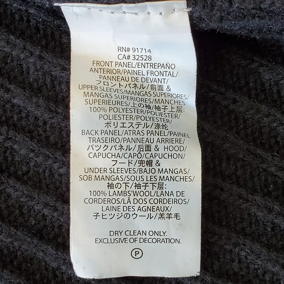 Armani Exchange Black Hooded Jacket Lambs Wool, Polyester, Faux Fur Lined Medium - Image 4 of 4