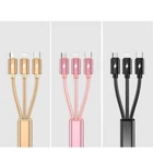 1pc 4ft 3 in 1 Multi USB Charger Fast Charging Cable Lead One for All Phone
