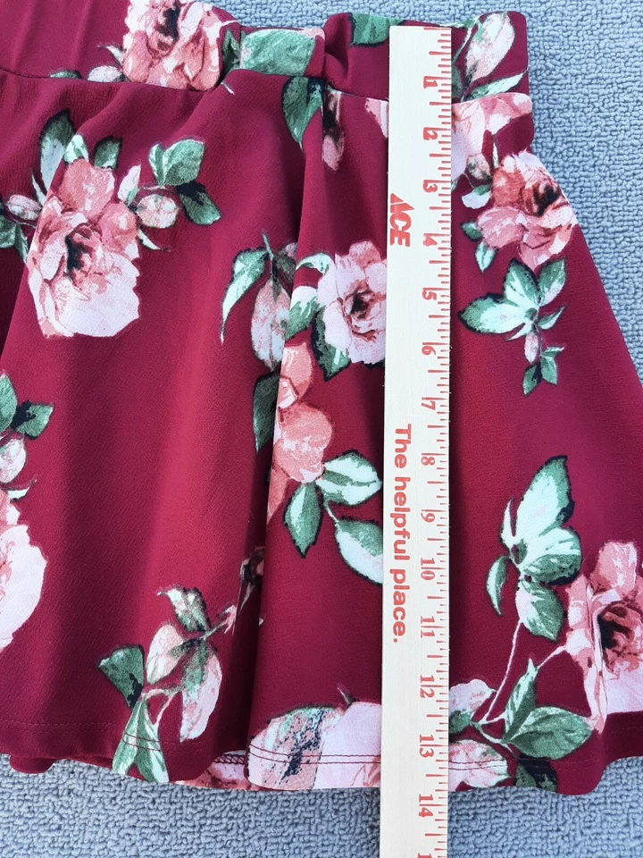 Girls Heart and Arrow floral flowers rose skirt - Size M (10) red - Image 3 of 4