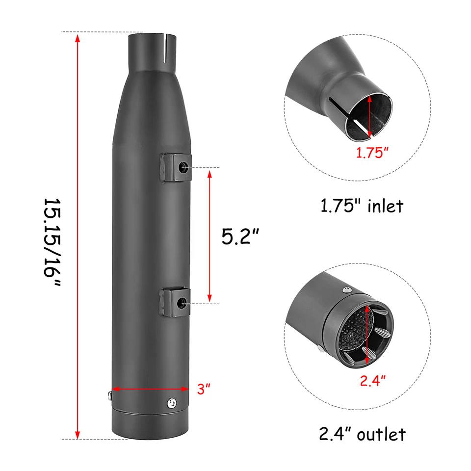 3" Slip-On Agreesive Muffler Exhaust For Harley Sportster XL Iron 883 1200 2014+ - Image 4 of 4