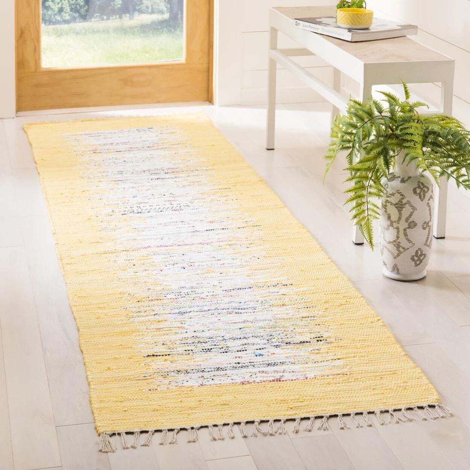 SAFAVIEH Montauk MTK711Q Handwoven Ivory / Yellow Rug - Image 3 of 4