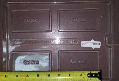 Get Well Business Card Chocolate Candy Soap  Plastic Mold  LOP BC-7 4''x2''x3/8''