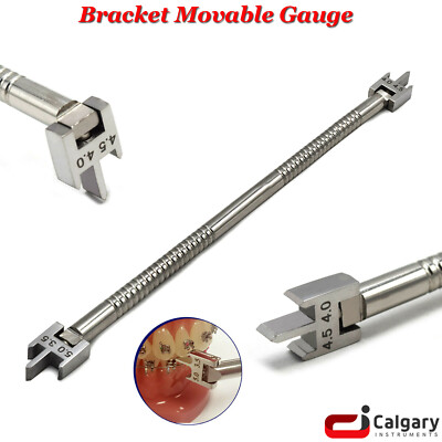 Dental Bracket Positioning Gauge Adjustable Movable Swivel Head Orthodontic Tool