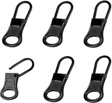 6 PCS Zipper Pull Replacement Metal Zipper Handle Zipper Tab Repair For Luggage