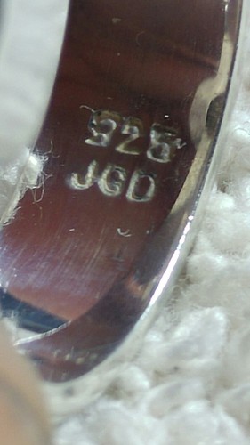 sz 8.75 DESIGNER JGD? YELLOW CITRINE ROPE DESIGN STERLING SILVER RING 6.4g - Picture 6 of 8