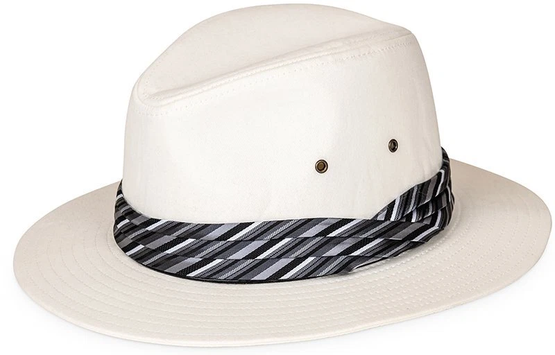 MENS CREAM 100% COTTON FEDORA/PANAMA WIDE BRIM SUN HAT 2 COLOURS 2 STYLES
