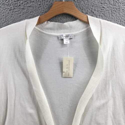 CJ Banks Cropped Cardigan Womens 2X Biege Short Sleeves Open Front Casual NEW - Picture 2 of 14