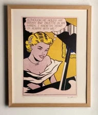 litografia Roy Lichtenstein 40 par 50 cm con COA. Venduto incorniciato