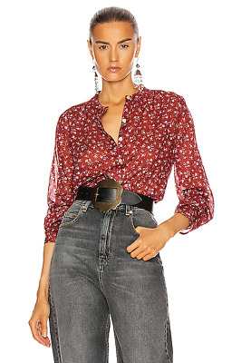 sælger Majestætisk Indtægter Isabel Marant Etoile Maria Red Floral Blouse Size 34/0 Long Sleeve Cotton |  eBay