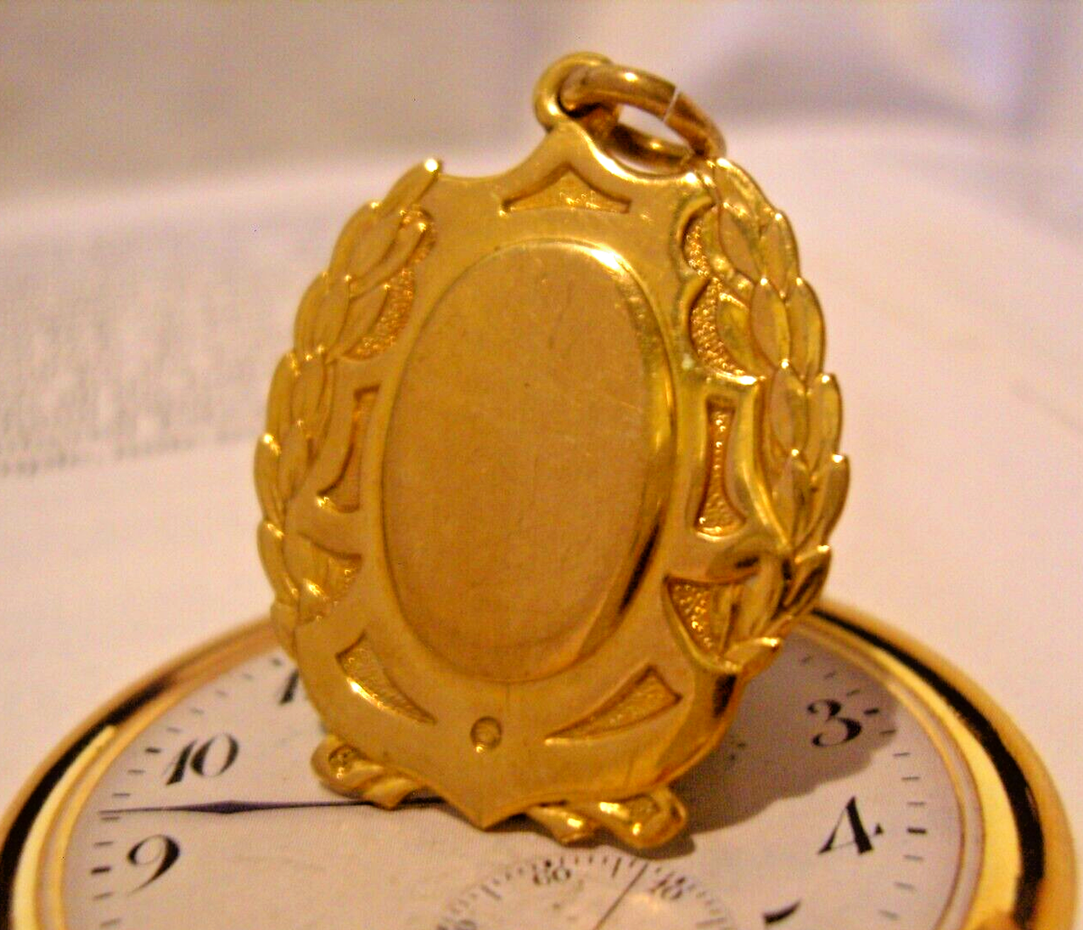 Pocket Watch Chain Fob 10ct Gold Plated Ornate 1940s Vintage Large