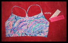 NWT Lilly Pulitzer MEDIUM Luxletic Deena Sports Bra Multi Happy as a Clam