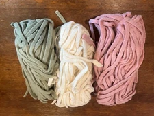 Pastel Pink Green Cream Cut Size #9 100% Wool Fabric Cut Strips for Rug Hooking