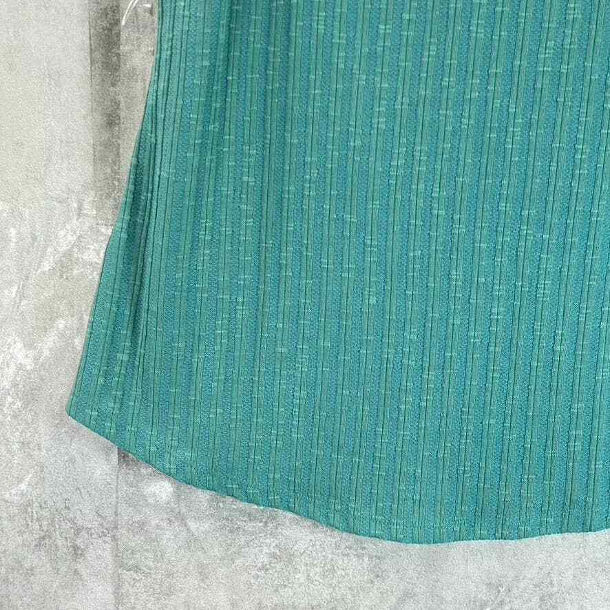 売れ筋商品|||ニューヨークコレクション カットソー トップス レディース Petite Size Sleeveless Ribbed Top with Triple Rings Teal NY Collection Women's Petite Teal V-Neck Triple-Ring