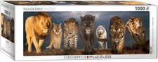 Big Cats 1000 Piece Panoramic Jigsaw Puzzle Eurographics New