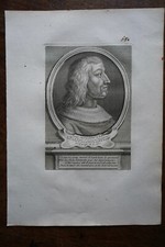 JEAN II LE BON (1319-1364). PORTRAIT. 18th century ENGRAVING.