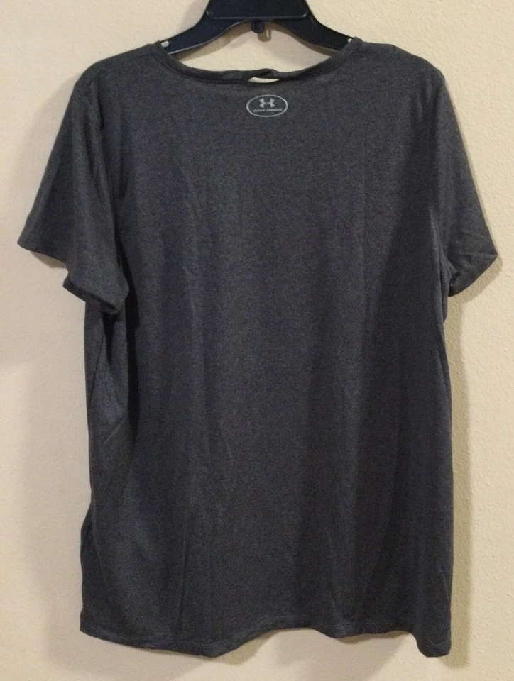 NEW Under Armour Women's Locker 2.0 Shirt CARBON HEATHER SILVER XLarge N6967 - Image 4 of 4