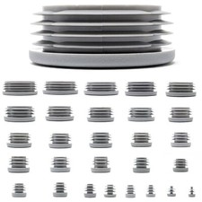 Round Tube Inserts - Blanking End Caps - Grey - 10mm to 60mm - Made in Germany