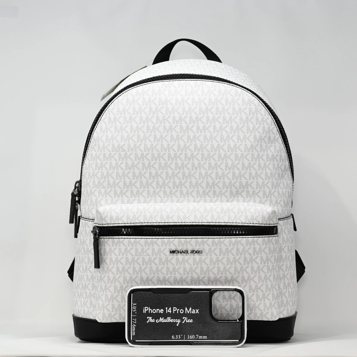 MICHAEL KORS Mens Cooper Logo Backpack Bright White NWT Org $548