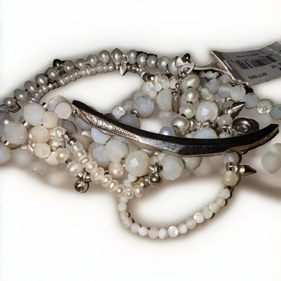 Juego de pulsera con cuentas Kendra Scott Supak de cuarzo rosa tono plata gris claro Foto 3 de 4