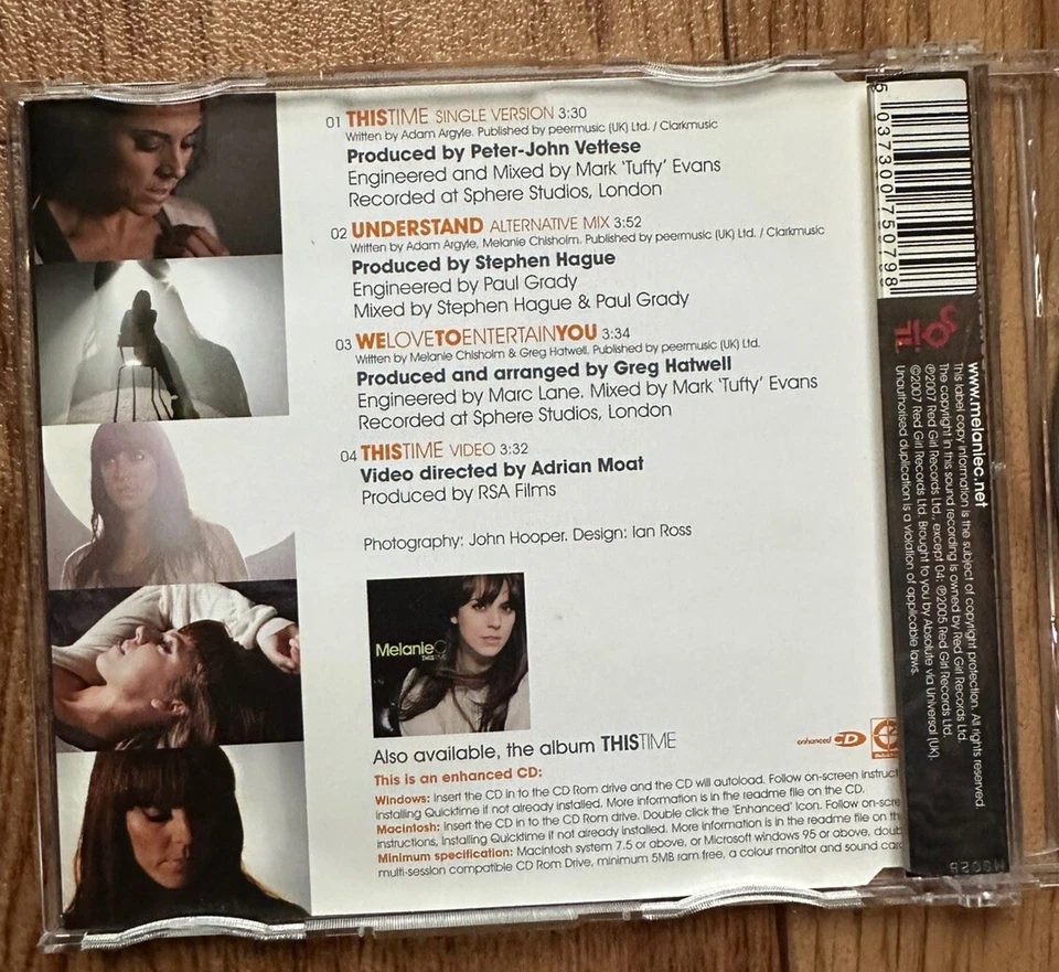 Melanie C - This Time Cd Single - Enhanced CD W/music Video - Sporty Spice RARE Foto 3 de 3