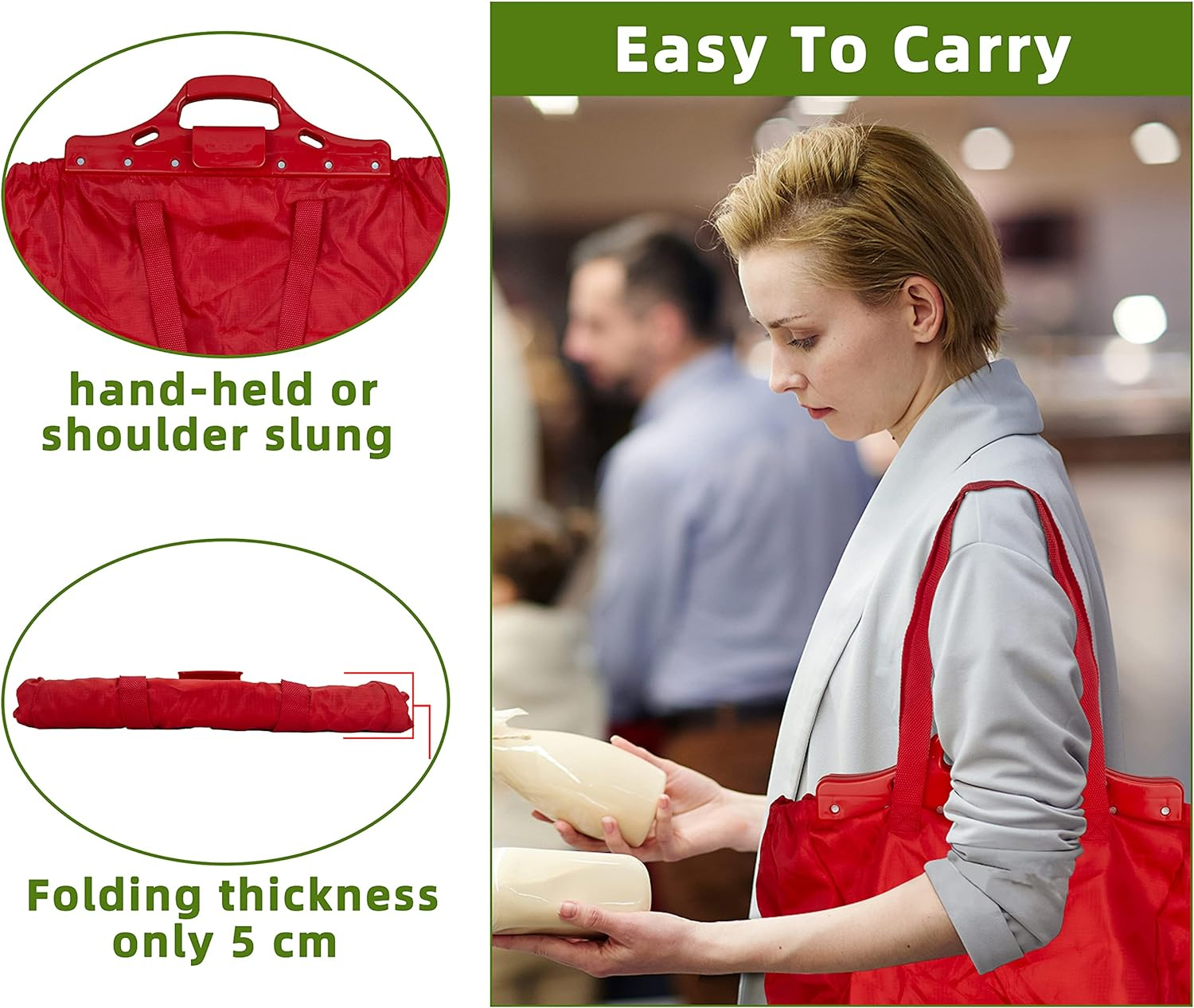 Reusable Shopping Bag, Heavy Duty Large Shopping Bags Supermarket