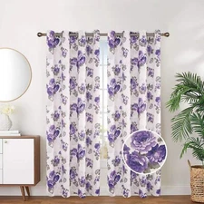 2 Panels Set Floral Room Darkening Grommet Top Window Curtain Panel Drape 281071