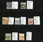 COLUMBIA  1862 - 1864 5c to 50c  7 fine  used stamps cv 670.00