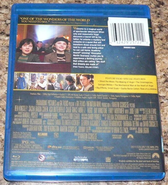 Hugo Blu-Ray + Digital. Not sealed, but is new. Was opened to check on a rattle. Foto 2 de 2