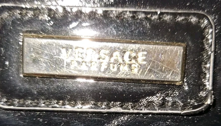 Bolso de Mano Grande Versace Perfume Borde Negro Charol Foto 4 de 4