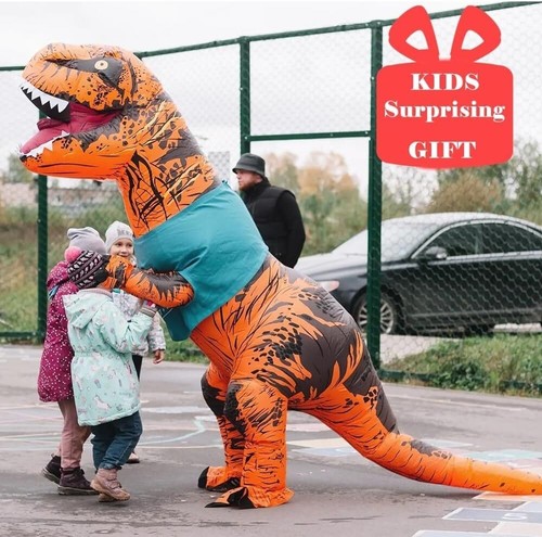 Rafalacy Dinosaur Costume for Adult Inflatable T-REX Costume Funny Halloween Di - Picture 3 of 6