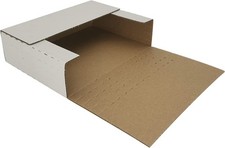 50 Pack 7.5x5.5x2'' Corrugated Easy-Fold Mailers, Small Cardboard Boxes in Ve...
