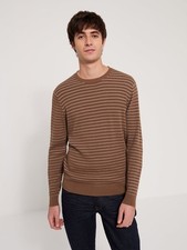 Pull Devred 1902 marron et blanc Homme Taille L neuf