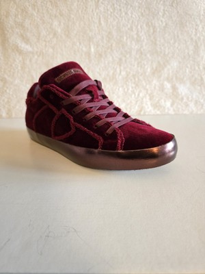 Philippe Model Paris Lamine L D Velour Bordeaux Damen Sneaker Gr. 39,5 Neu