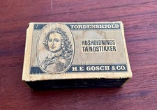 Antique 1890s Danish Matchbox HE GOSCH & Co, Rare Large Size Household Matches