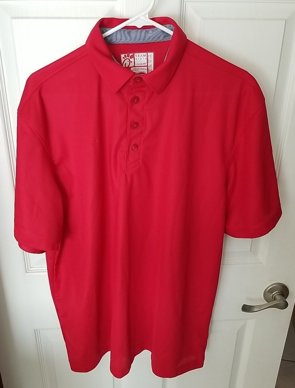 Chick-Fil-A Employee Oobe  Size XL Style Polo Uniform Shirt Red 