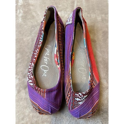 TOMS Guatemalan Patchwork Canvas Ballet Flats Women's Size 5.5
