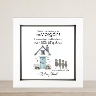 Personalisierte Familie Kiesel Kunst Einweihung Geschenk neues Zuhause Geschenk Chaos Bild