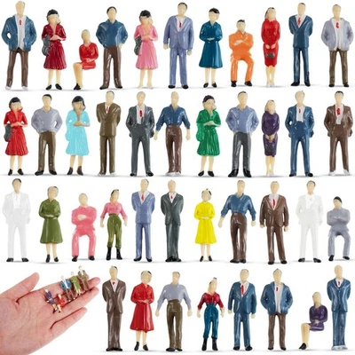 80 Stück Mini Menschen Figuren 150 Maßstabgetreues Modell Zug Bemalte Archite... - Bild 1 von 4