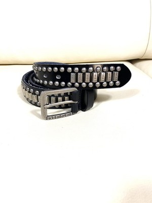 Diesel Ceinture Belt Cintura Leder Gürtel Schwarz     Rock Biker Style